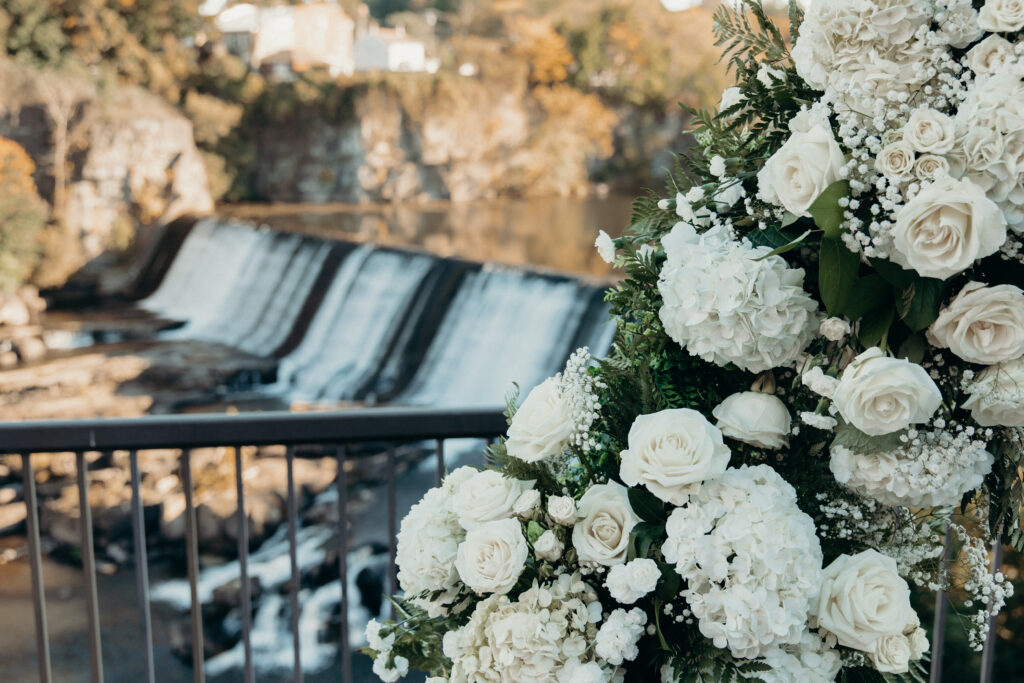 Wedding ceremony photographed by brooklyn wedding photographer at diamond mills