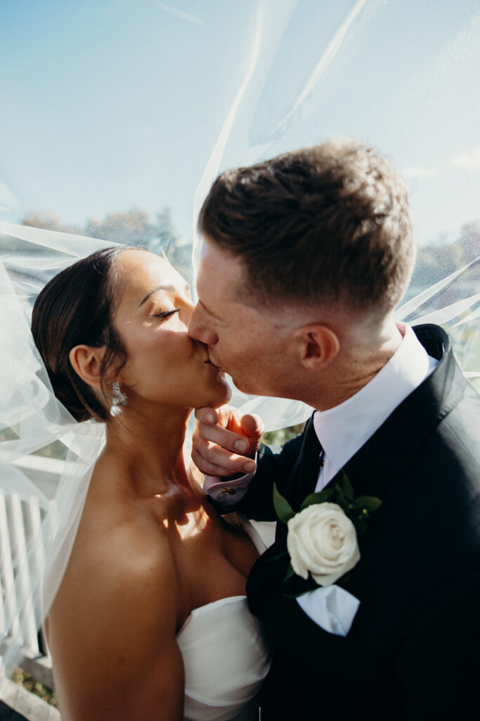 Couple photographed at diamond mills by brooklyn wedding photographer