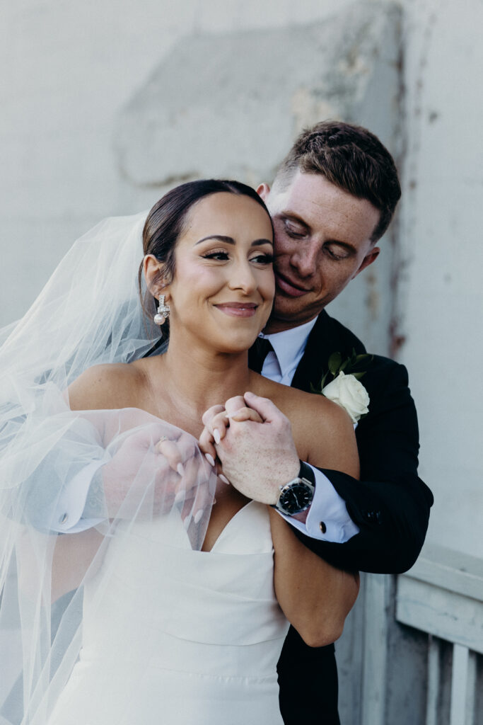 Couple photographed at diamond mills by brooklyn wedding photographer