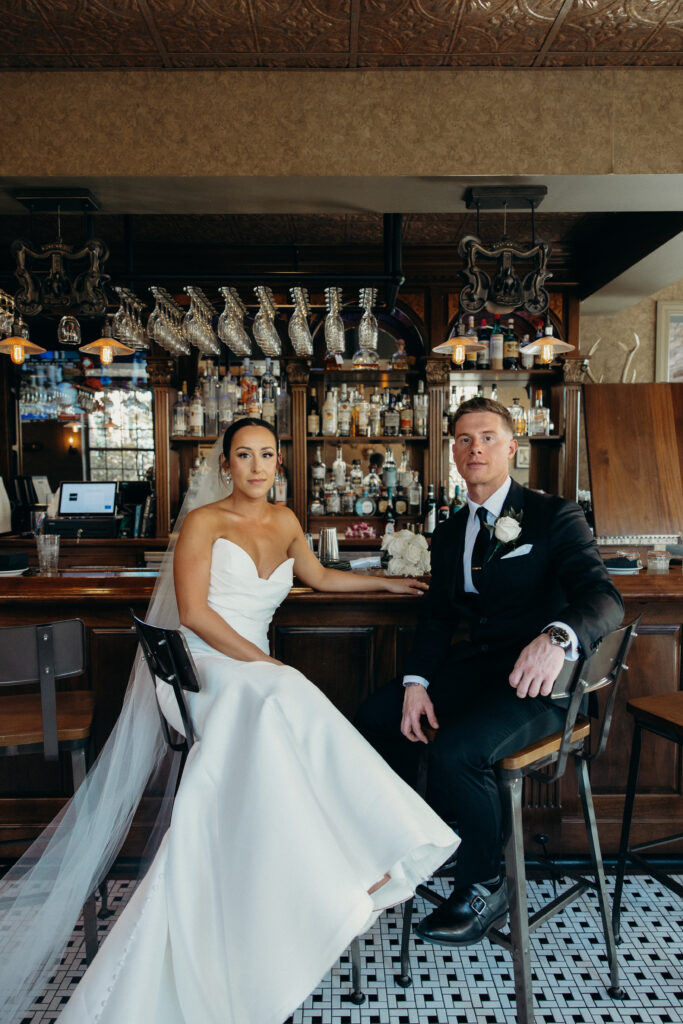 Couple photographed at diamond mills by brooklyn wedding photographer