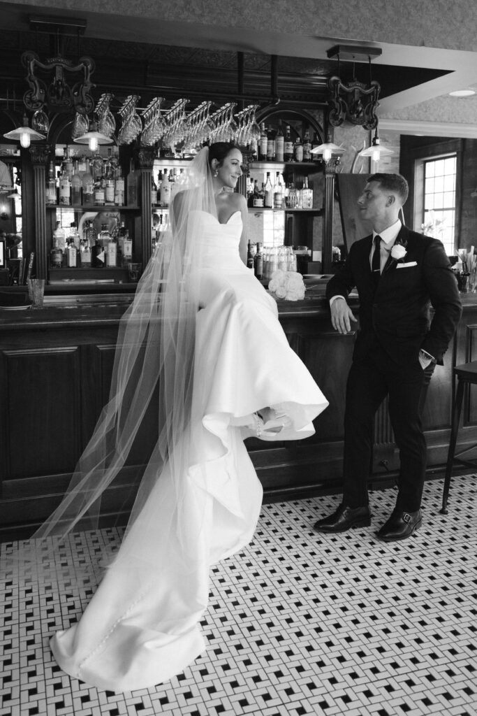 Couple photographed at diamond mills by brooklyn wedding photographer