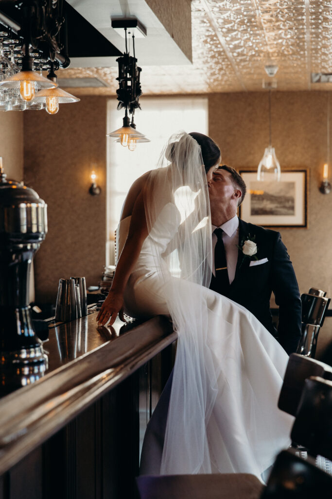 Couple photographed at diamond mills by brooklyn wedding photographer