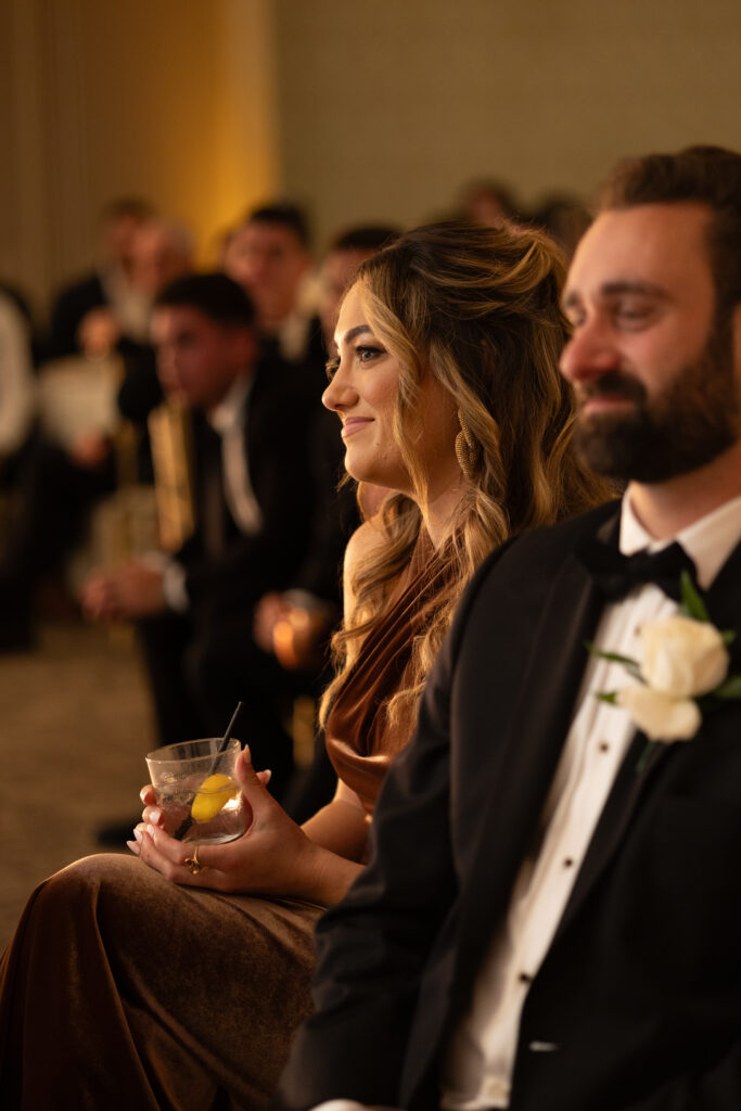 Evening reception photographed by brooklyn wedding photographer at diamond mills