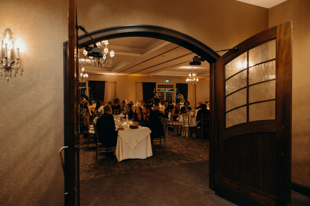 Evening reception photographed by brooklyn wedding photographer at diamond mills