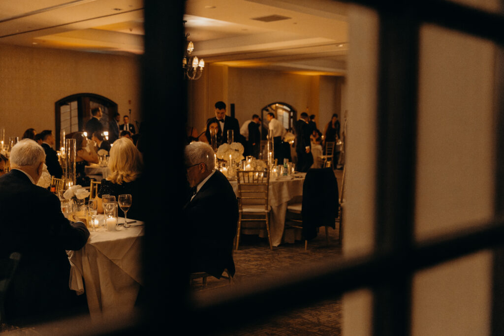 Evening reception photographed by brooklyn wedding photographer at diamond mills