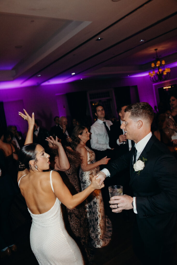 Evening reception photographed by brooklyn wedding photographer at diamond mills