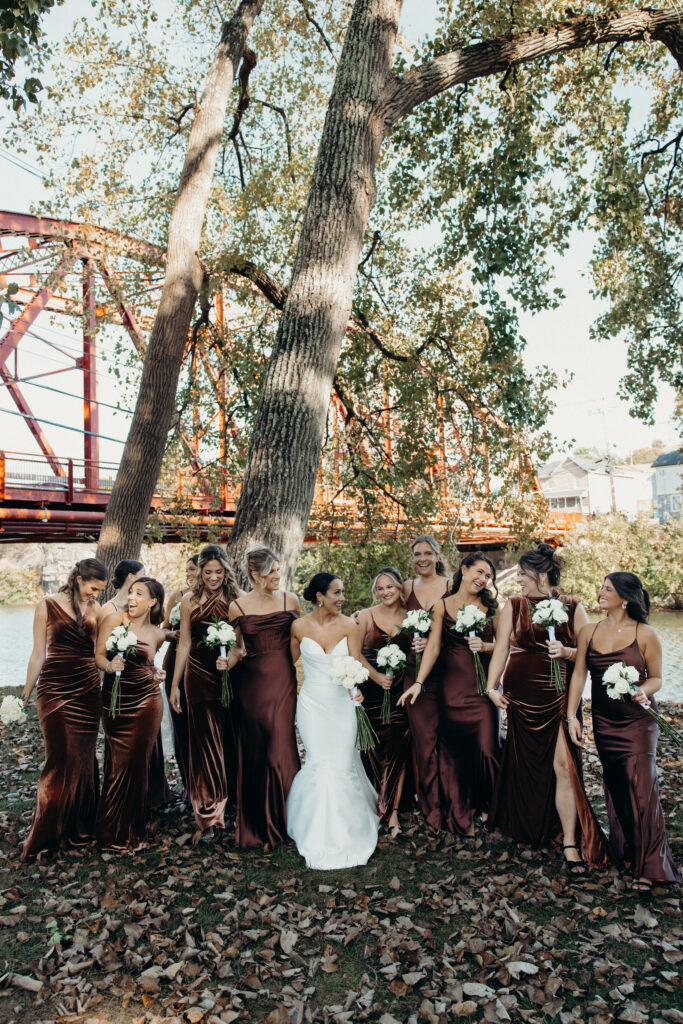 Wedding party photographed by brooklyn wedding photographer at diamond mills