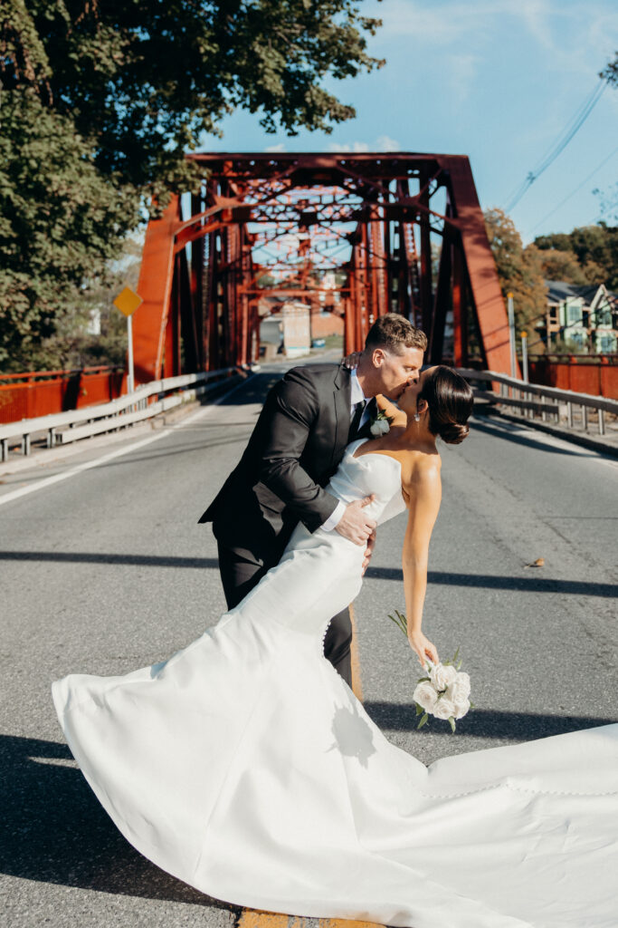 Couple photographed at diamond mills by brooklyn wedding photographer