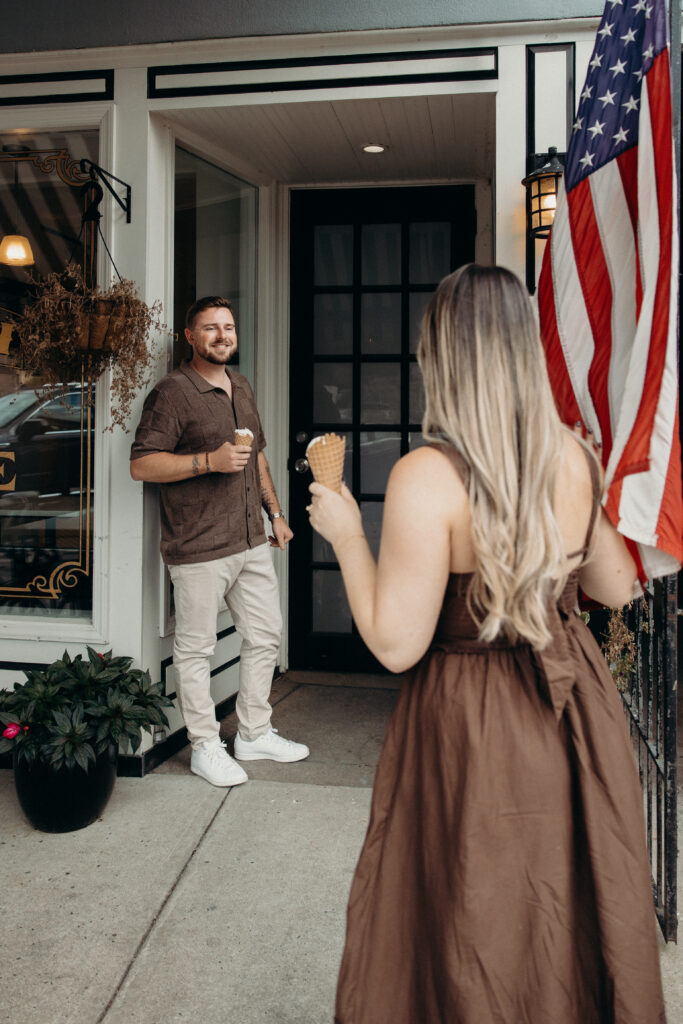 Engaged couple photographed at jersey shore by a brooklyn wedding photographer