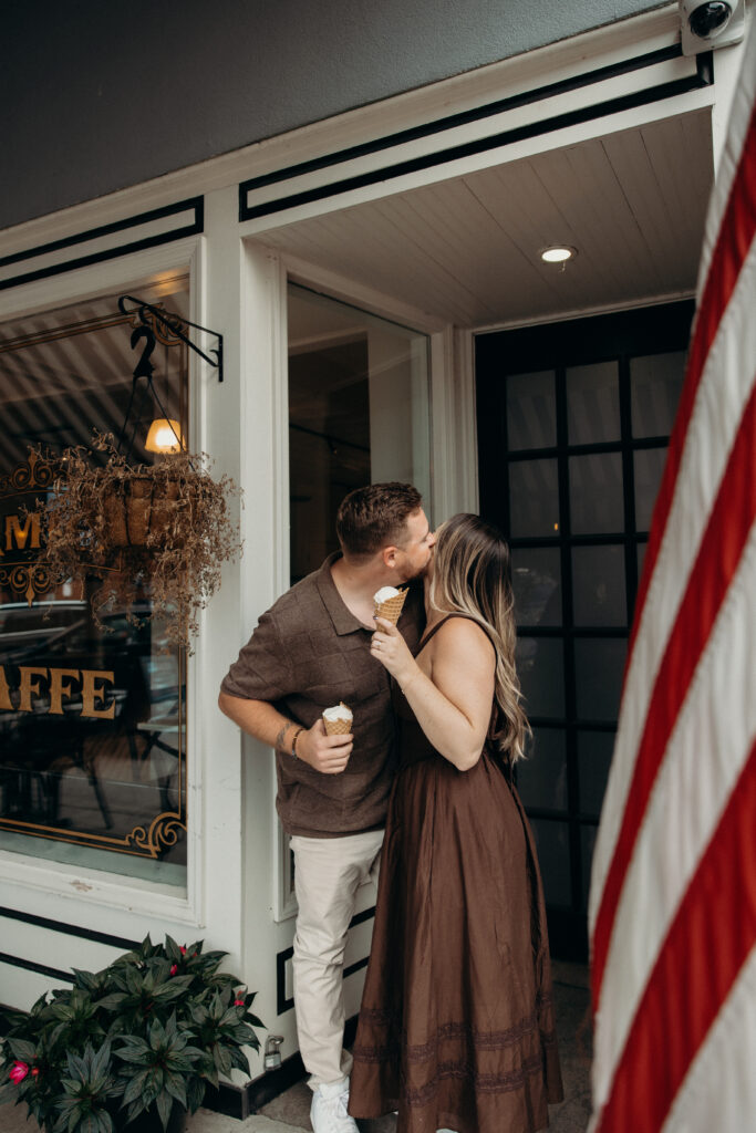 Engaged couple photographed at jersey shore by a brooklyn wedding photographer