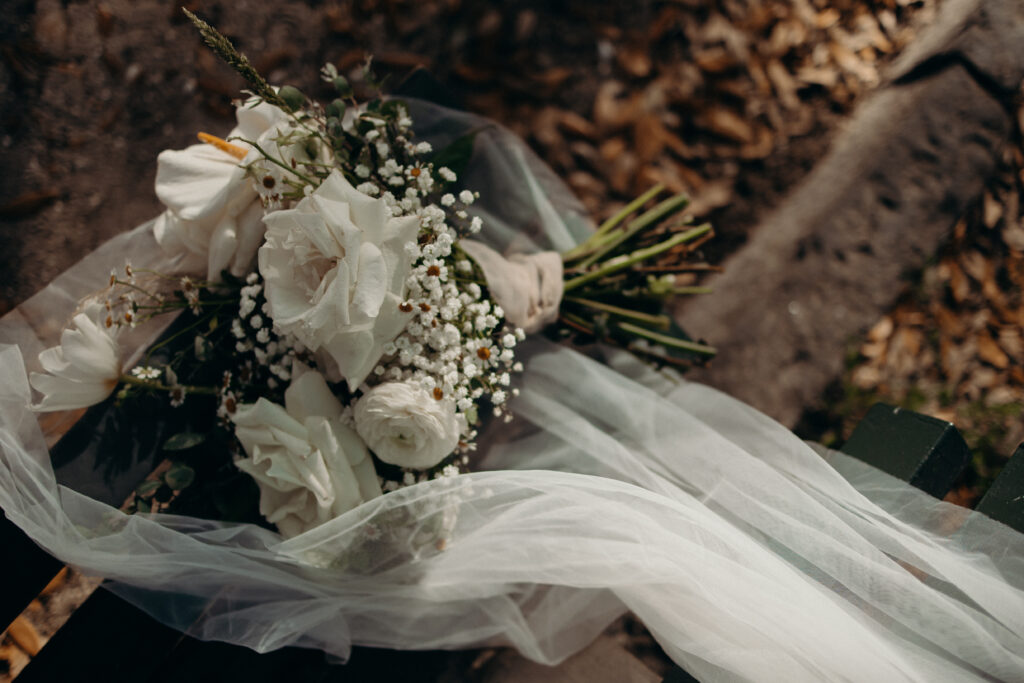 Bridal bouquet photographed at charleston by brooklyn elopement photographer