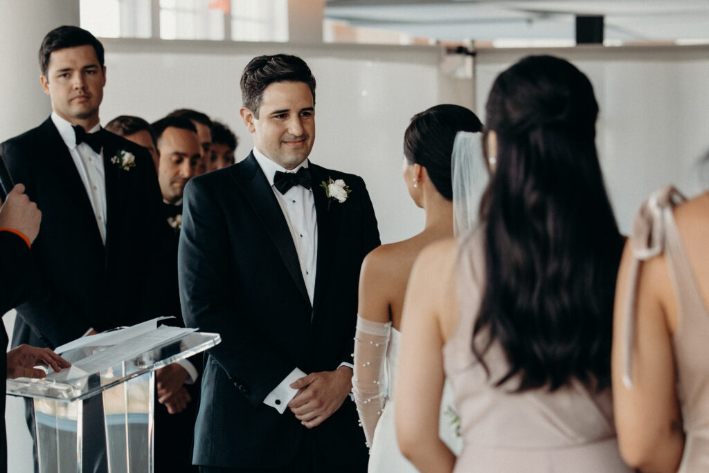 Wedding ceremony photographed by brooklyn wedding photographer at maritime parc