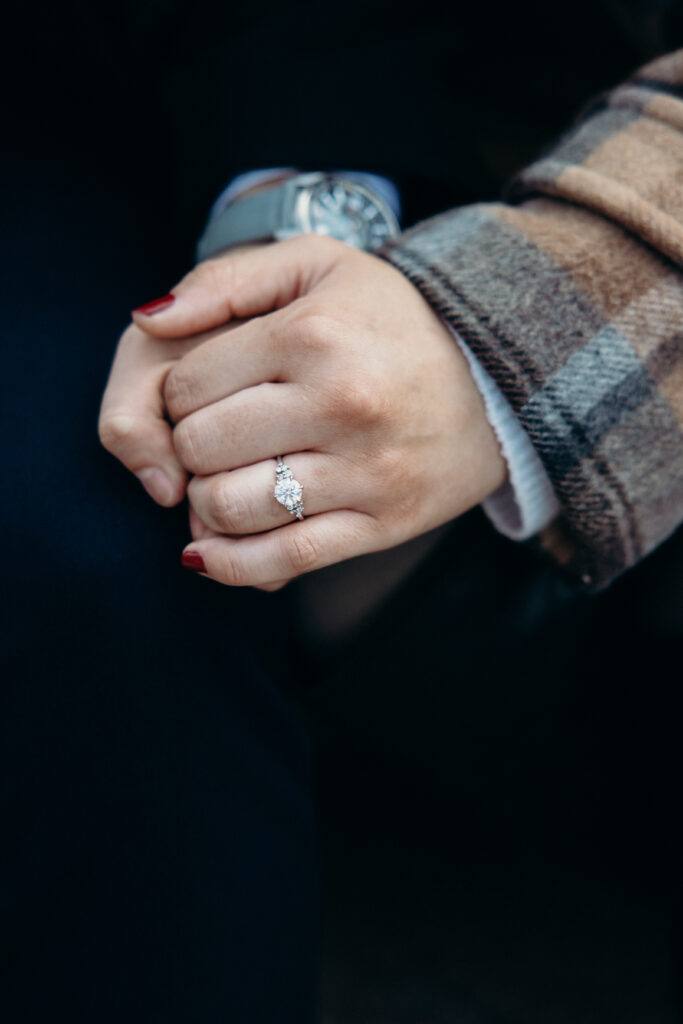 Engaged couple photographed at new york city by a brooklyn wedding photographer