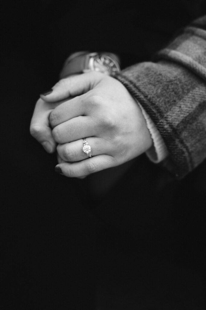 Engaged couple photographed at new york city by a brooklyn wedding photographer