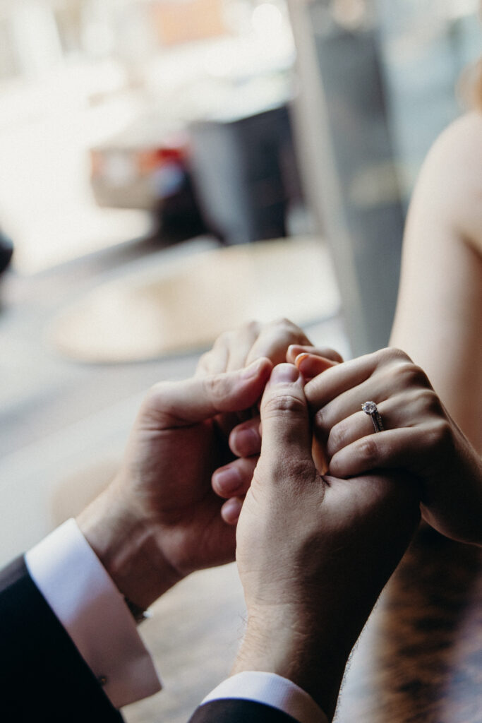 Couple photographed at upper west side by brooklyn elopement photographer