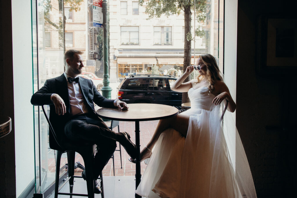 Couple photographed at upper west side by brooklyn elopement photographer