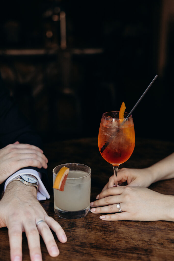 Elopement drinks photographed at upper west side by brooklyn elopement photographer