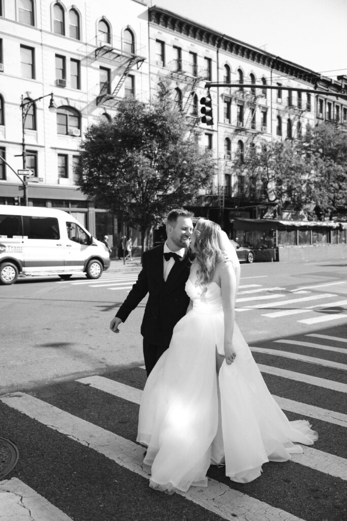 Couple photographed at upper west side by brooklyn elopement photographer