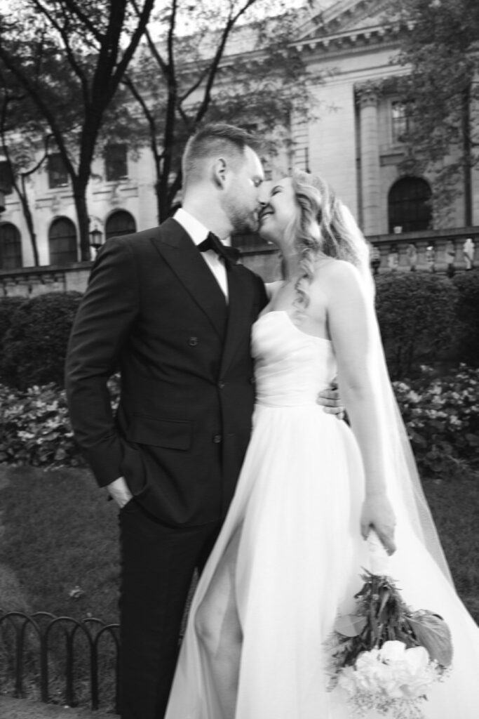 Couple photographed at upper west side by brooklyn elopement photographer