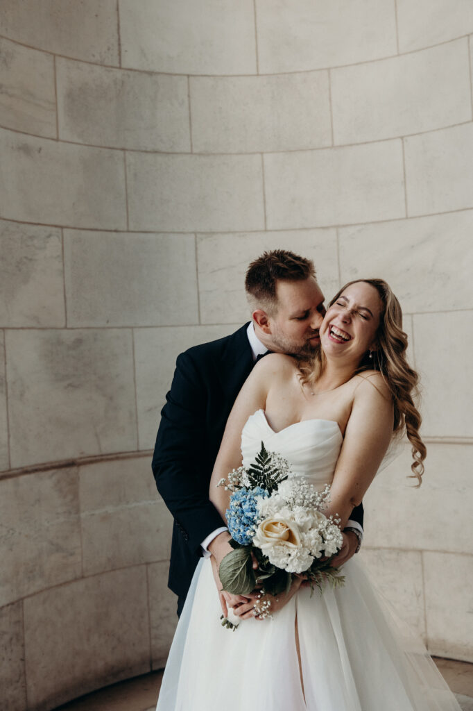 Couple photographed at upper west side by brooklyn elopement photographer