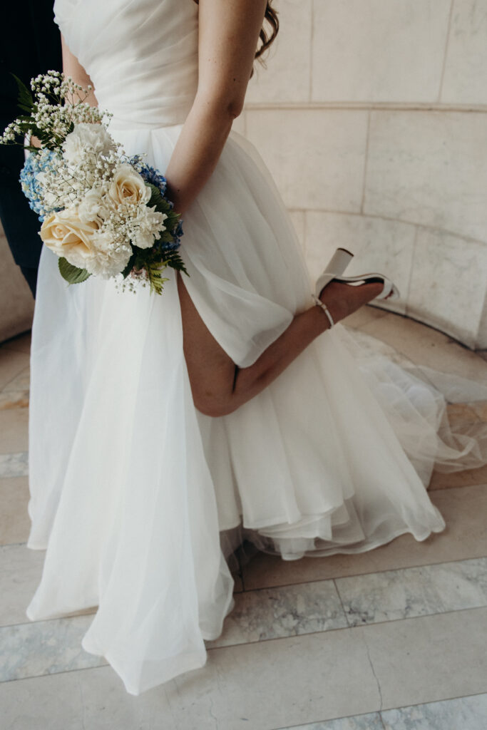 Couple photographed at upper west side by brooklyn elopement photographer