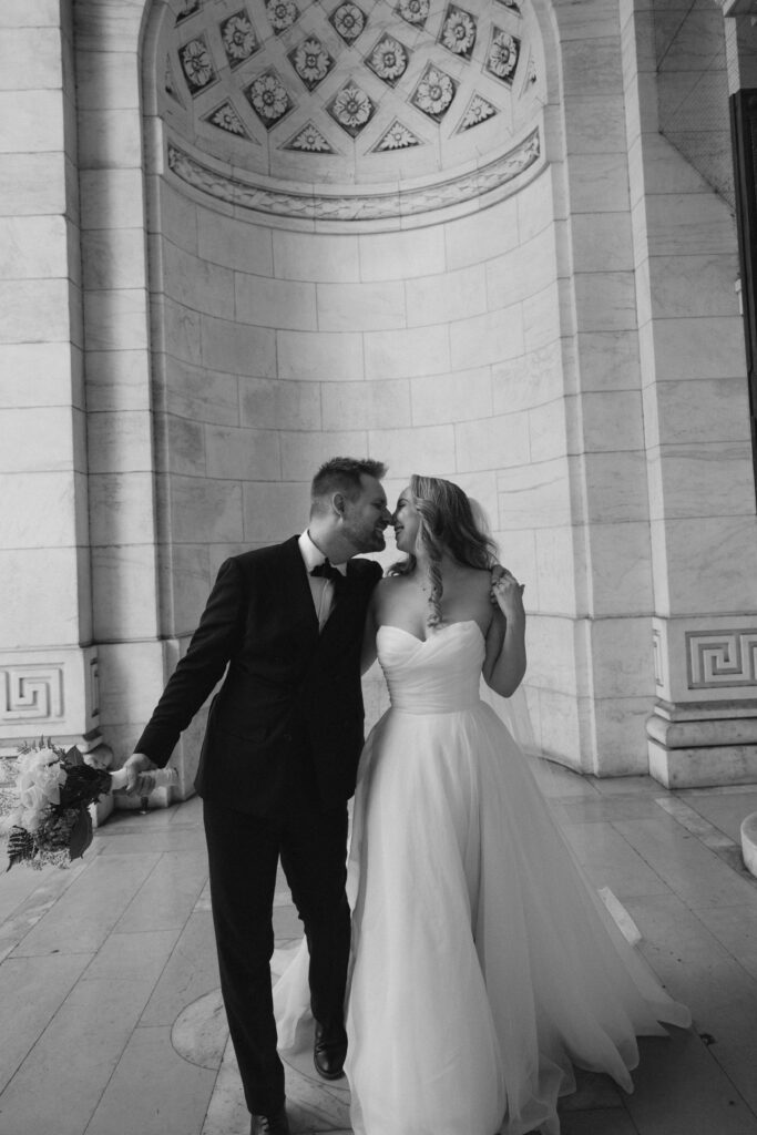 Couple photographed at upper west side by brooklyn elopement photographer