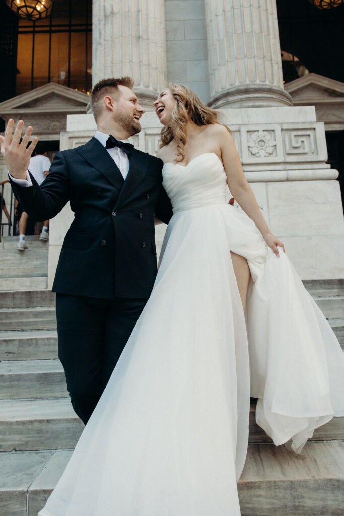 Couple photographed at upper west side by brooklyn elopement photographer