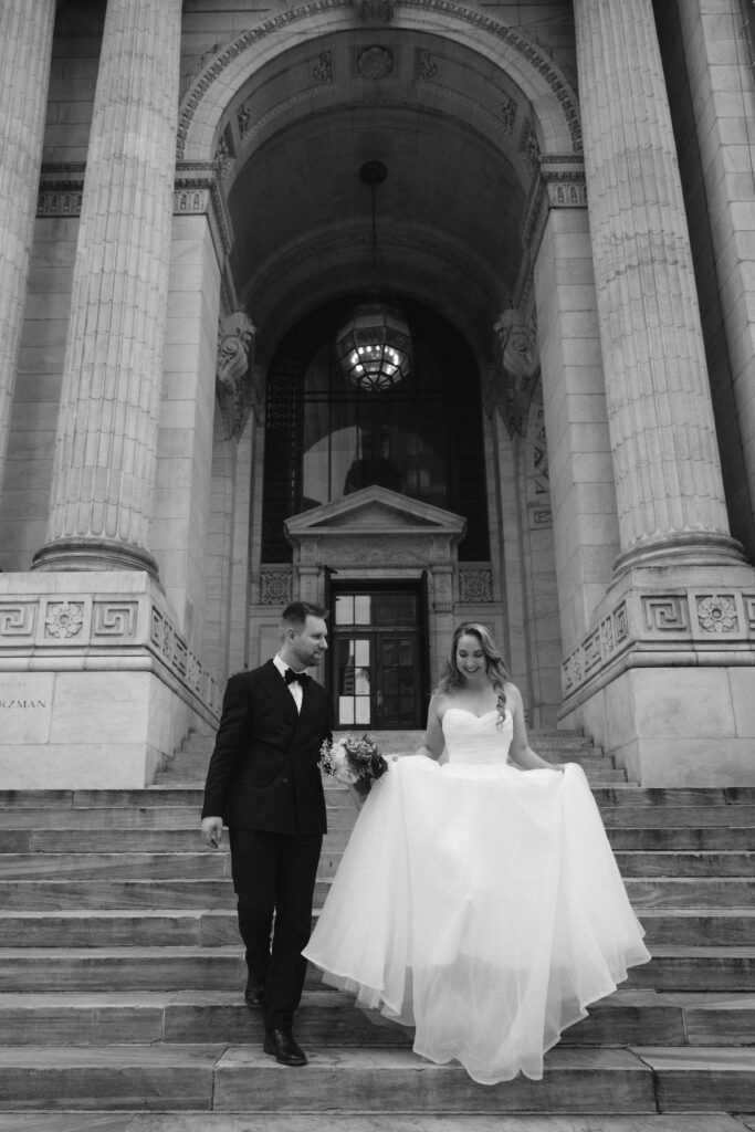 Couple photographed at upper west side by brooklyn elopement photographer