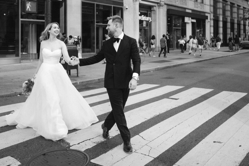 Couple photographed at upper west side by brooklyn elopement photographer