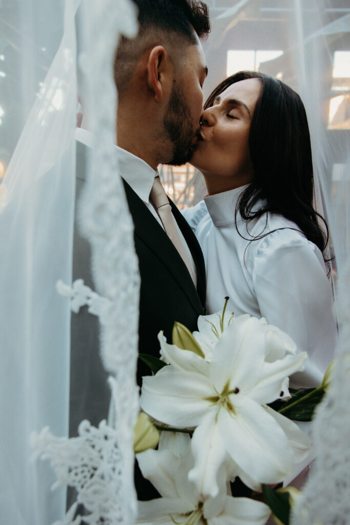 Couple photographed at hudson new york by brooklyn elopement photographer