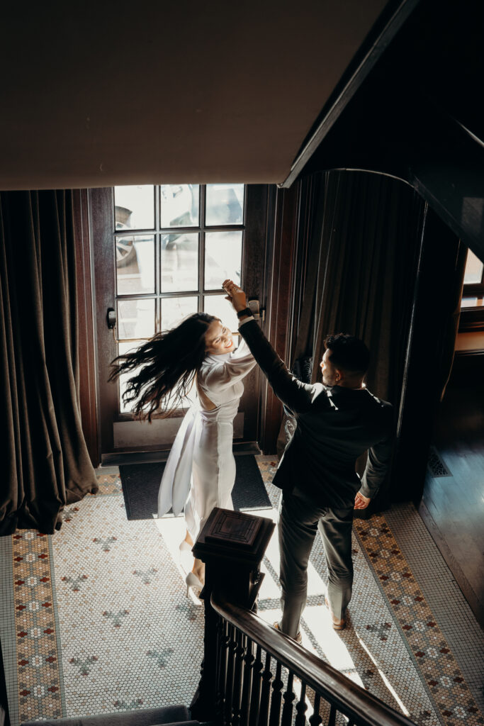 Couple photographed at hudson new york by brooklyn elopement photographer