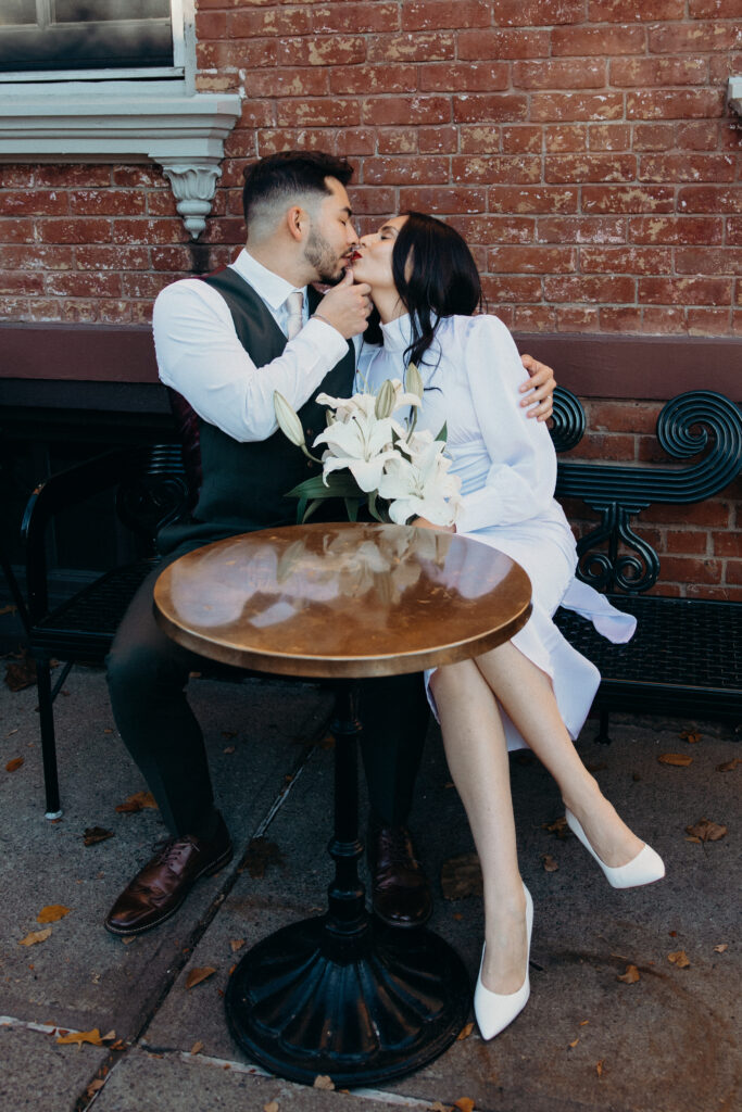 Couple photographed at hudson new york by brooklyn elopement photographer