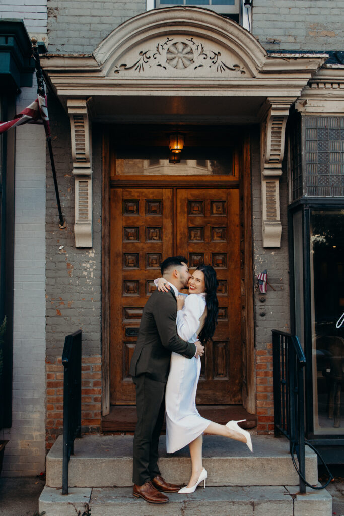 Couple photographed at hudson new york by brooklyn elopement photographer