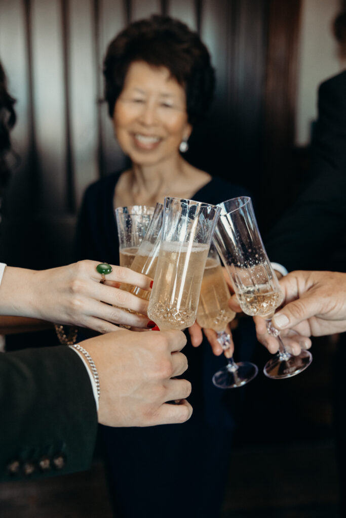 A toast for the newlyweds at the maker hotel