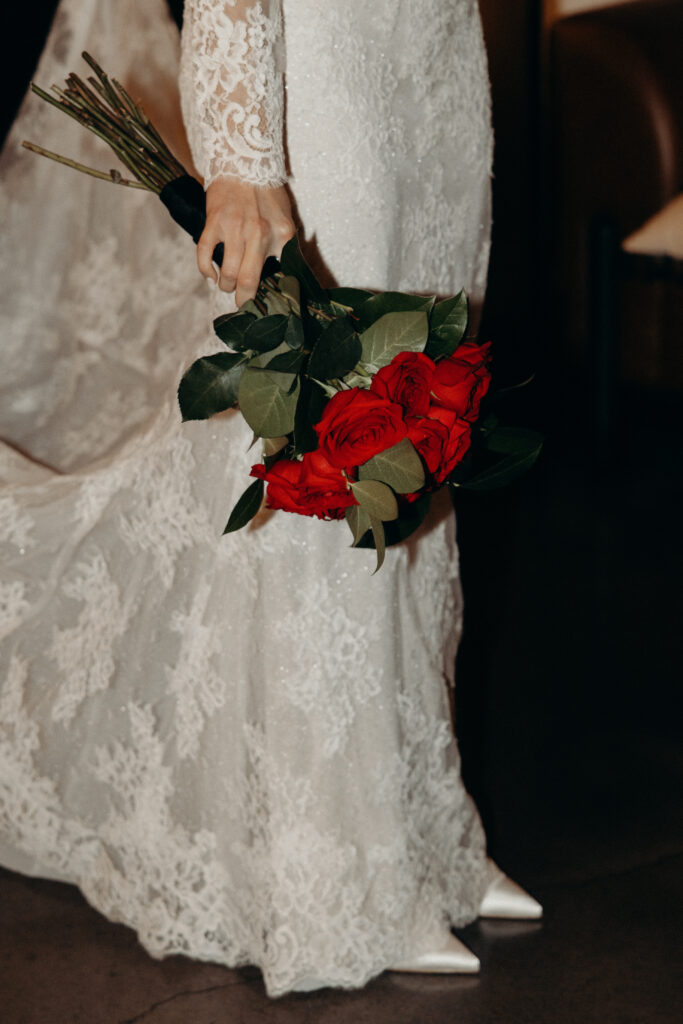 Bridal bouquet photographed during wedding reception at nyack new york