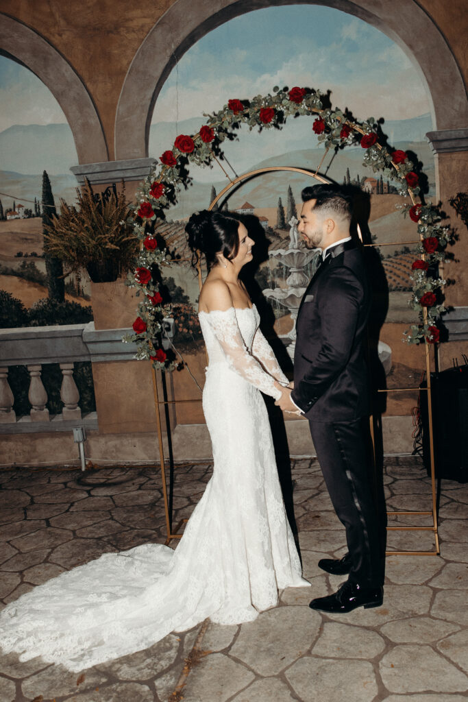 Couple photographed during wedding reception at nyack new york