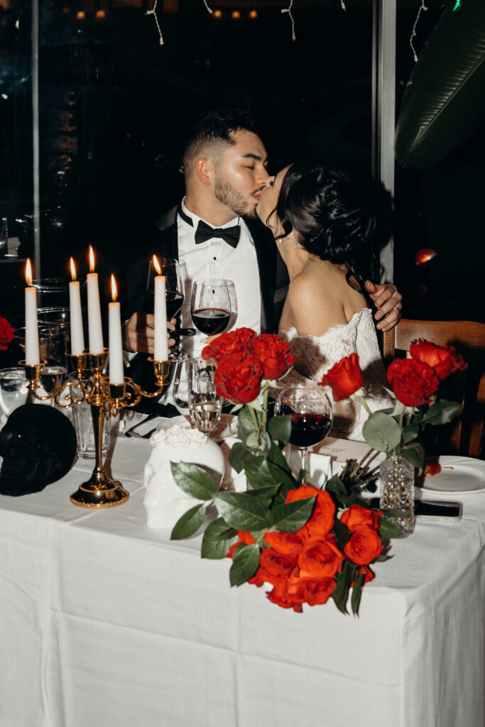 Couple photographed during wedding reception at nyack new york