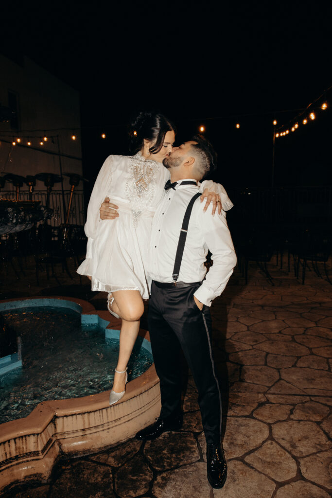 Couple photographed during wedding reception at nyack new york