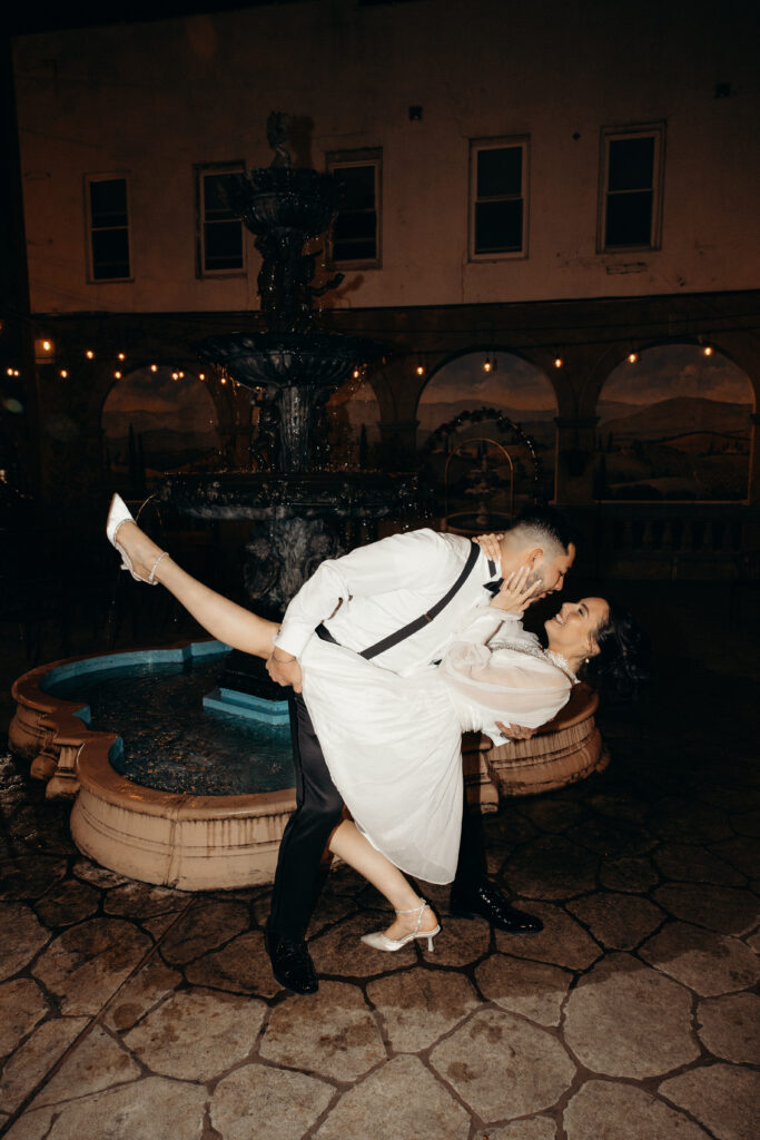 Couple photographed during wedding reception at nyack new york