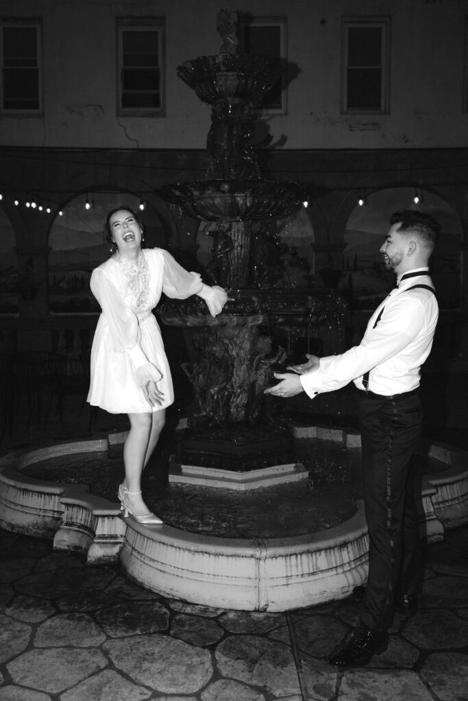 Couple photographed during wedding reception at nyack new york