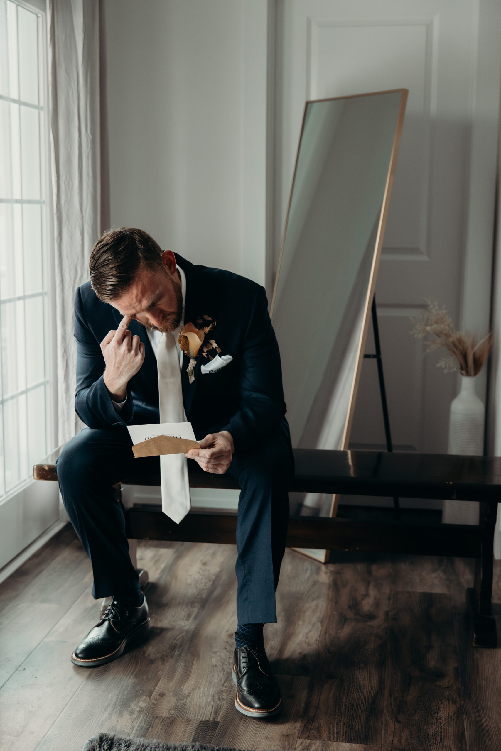 Groom getting ready for his asbury park wedding