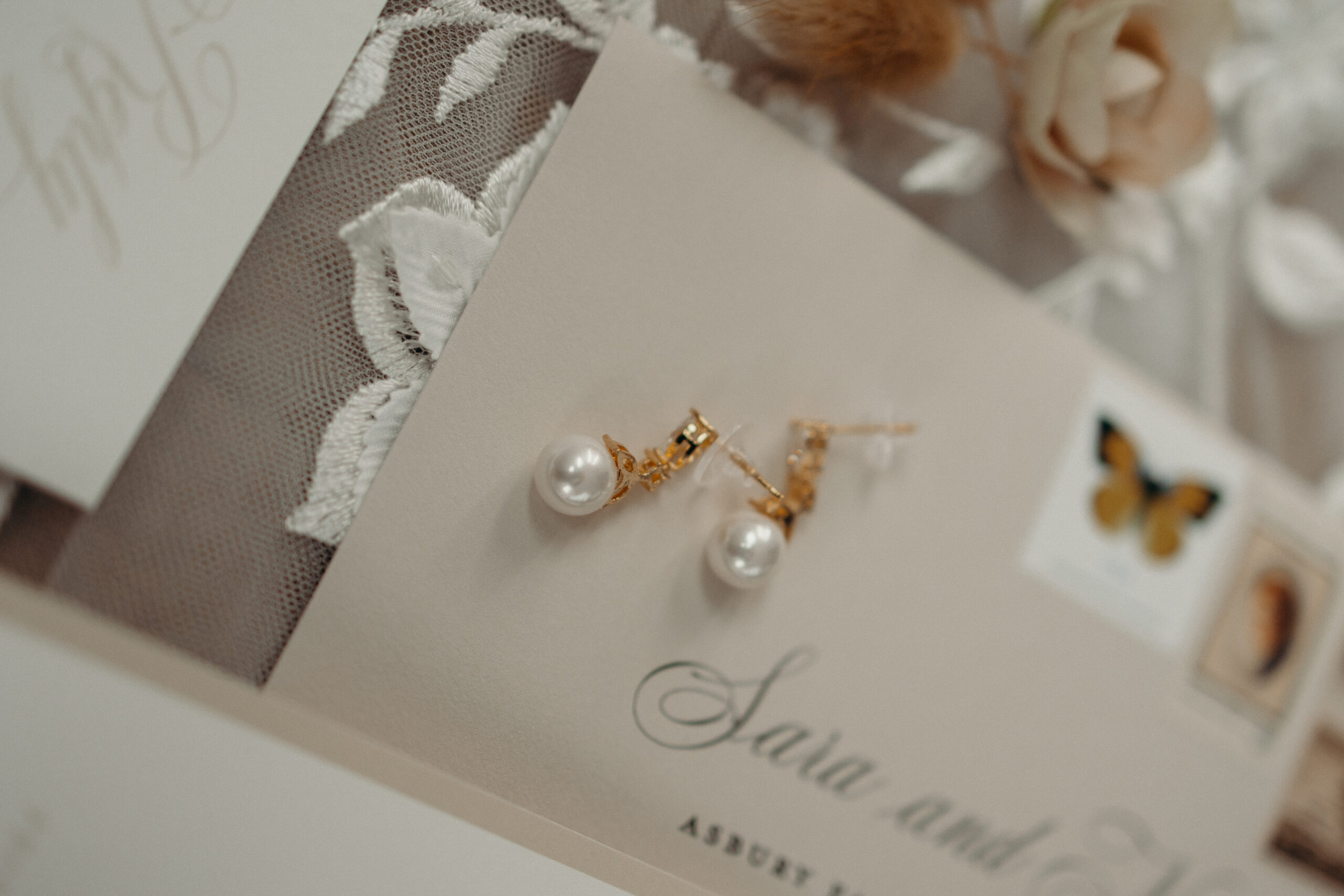 Bridal accessories photographed at asbury park by new jersey wedding photographer