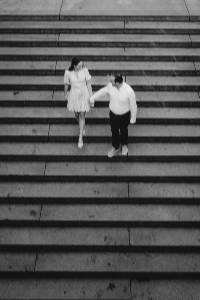 Engaged couple photographed at central park by a new york engagement photographer