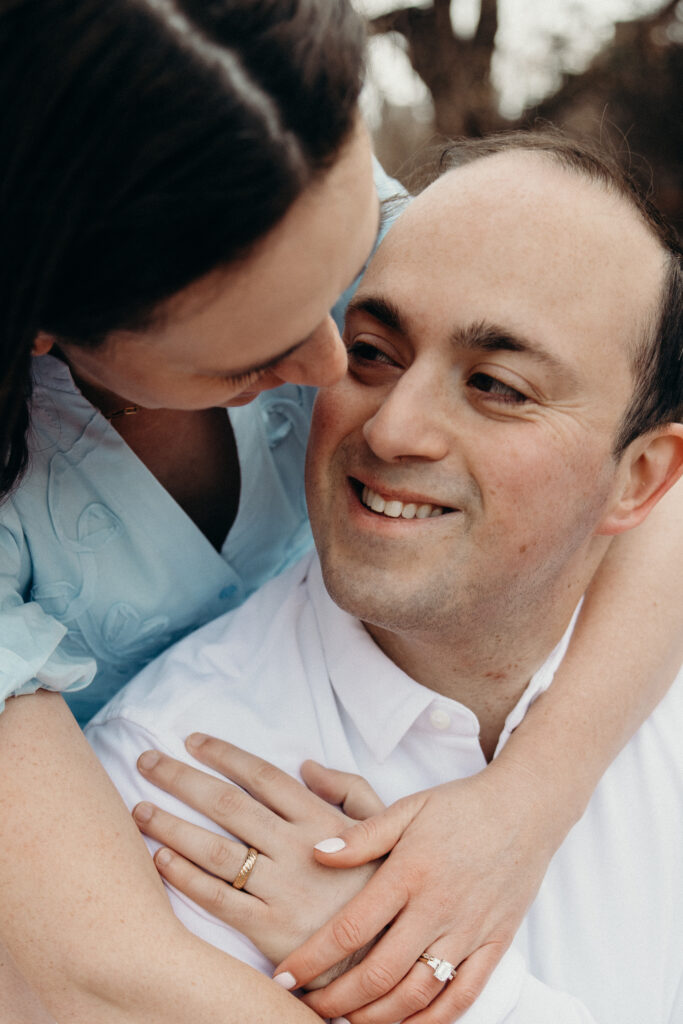 Engaged couple photographed at central park by a new york engagement photographer
