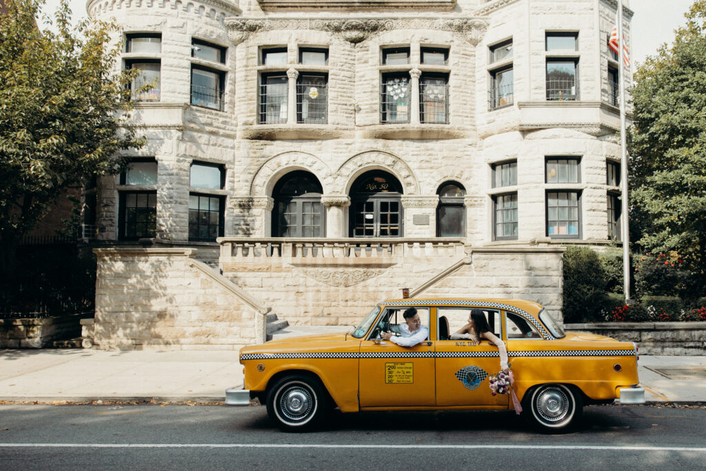 Engaged couple photographed in brooklyn by a brooklyn engagement photographer