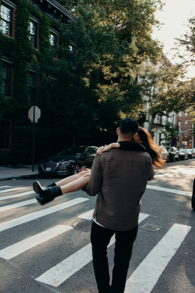 Couple photographed in west village by a new york engagement photographer