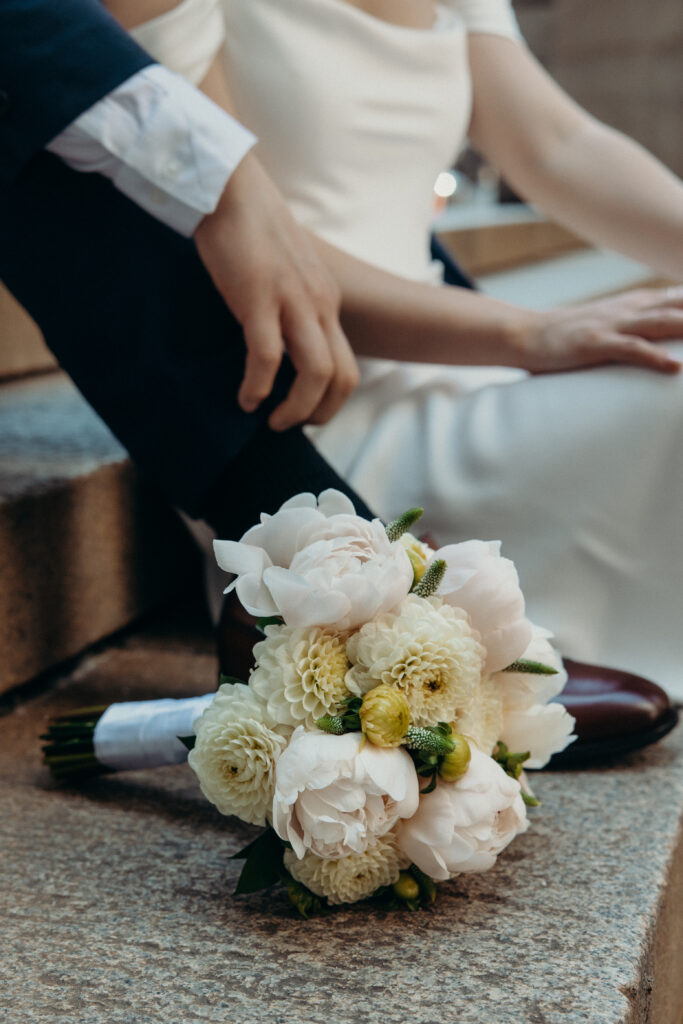 Couple photographed at nyc city hall by brooklyn elopement photographer
