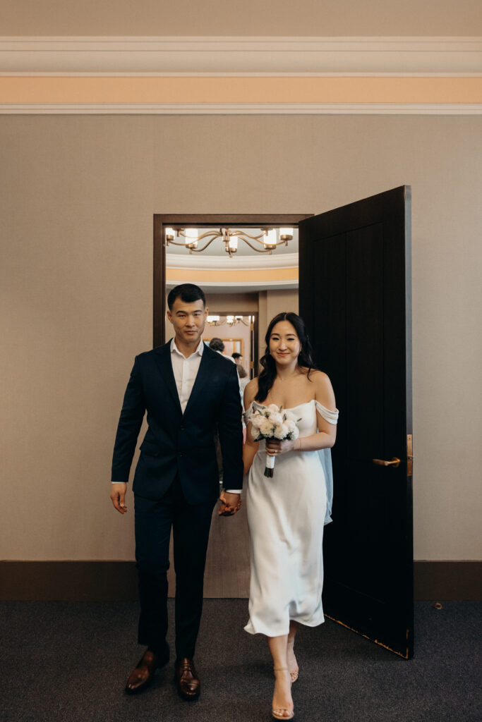 Couple photographed at nyc city hall by brooklyn elopement photographer