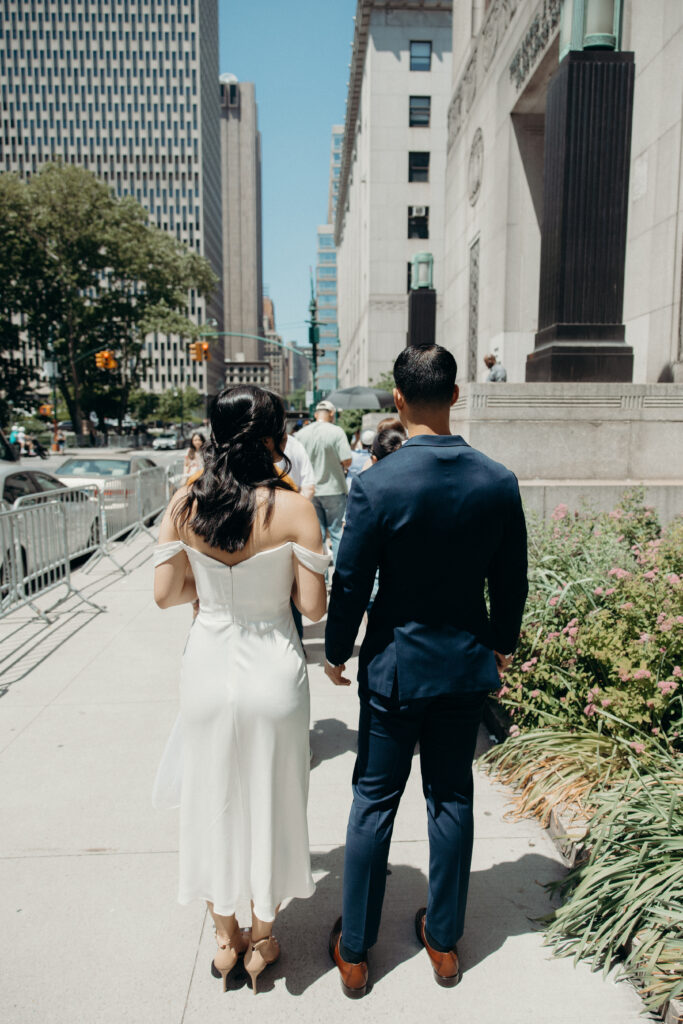 Couple photographed at nyc city hall by brooklyn elopement photographer