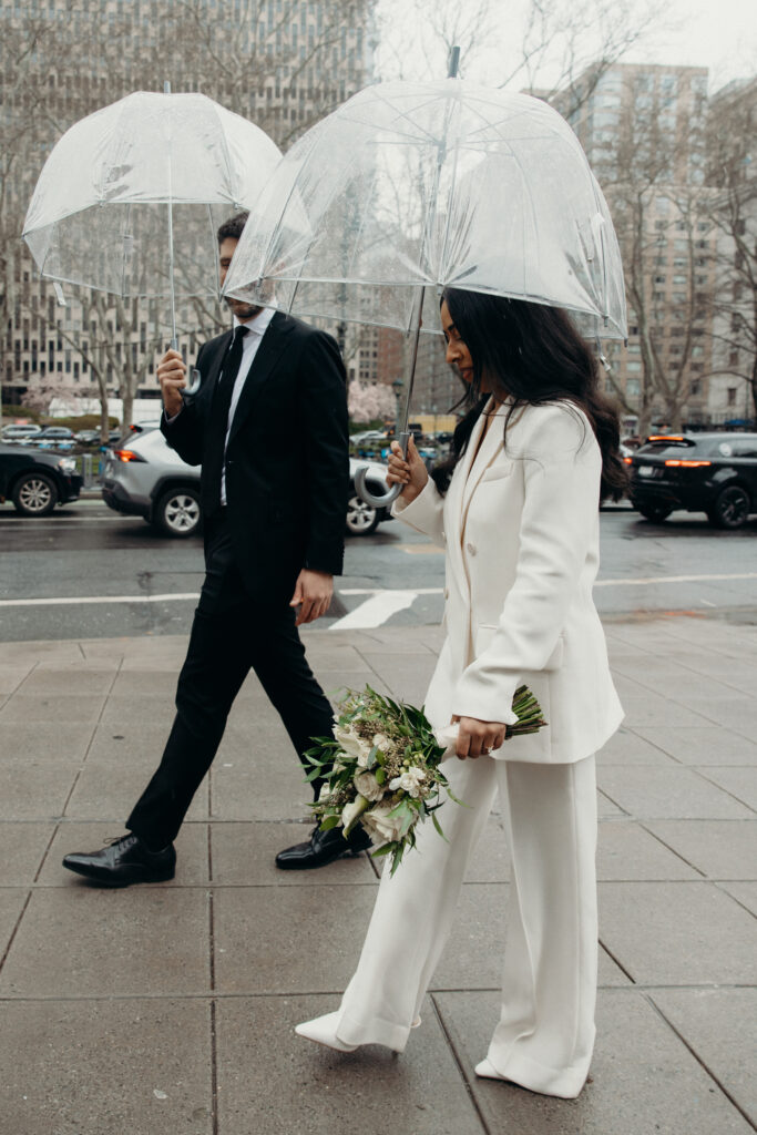 Couple photographed at nyc city hall by nyc elopement photographer